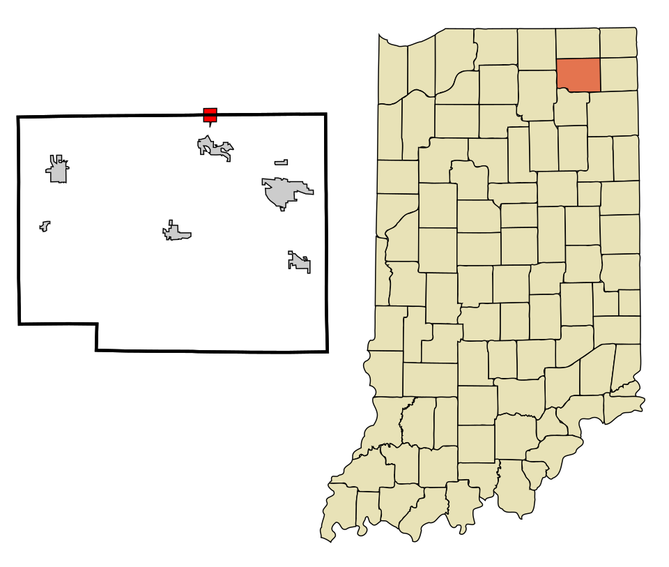 Locator map of Wolcottville
