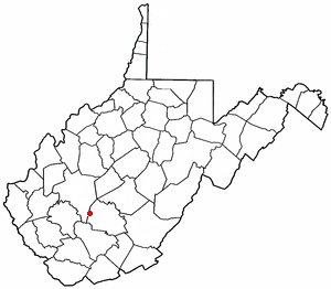 Locator map of Powellton