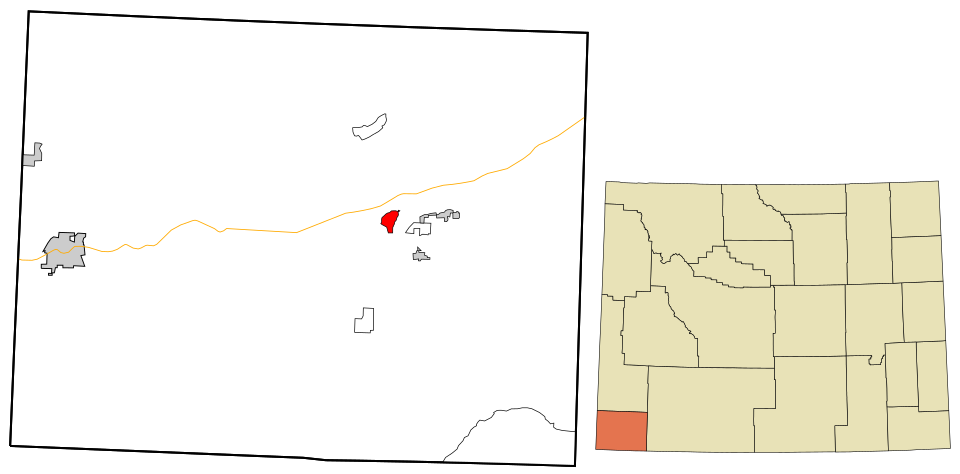Locator map of Fort Bridger