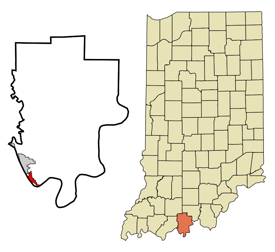 Locator map of Cannelton