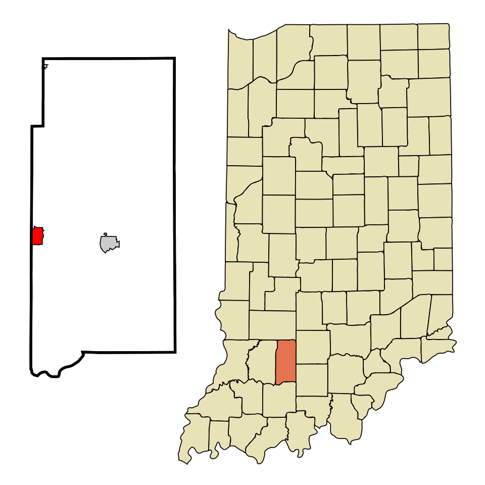 Locator map of Loogootee