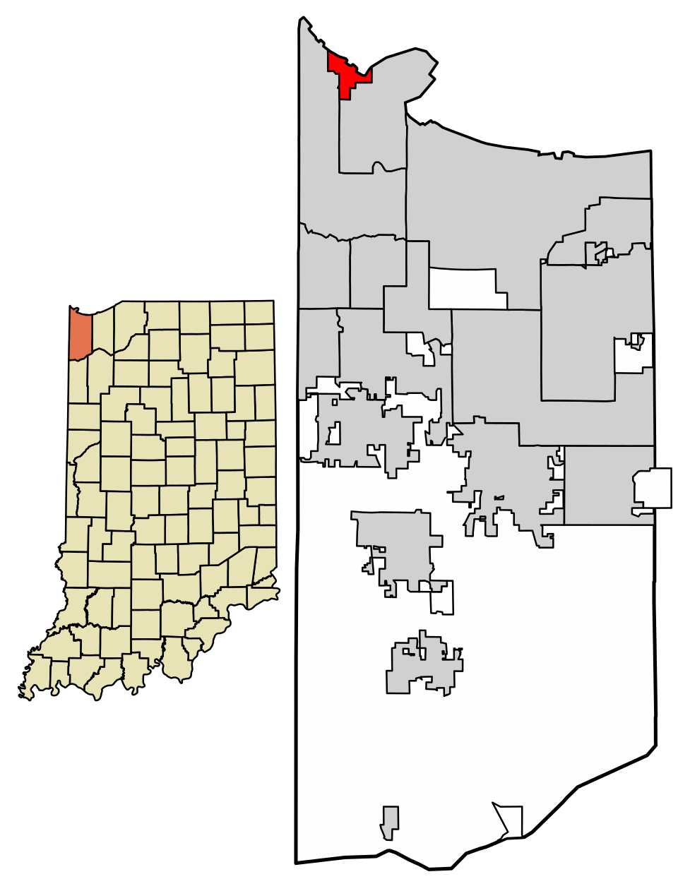 Locator map of Whiting