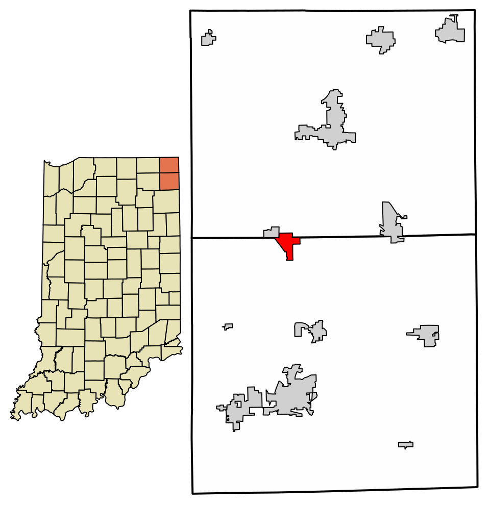 Locator map of Ashley