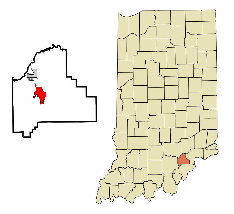 Locator map of Scottsburg
