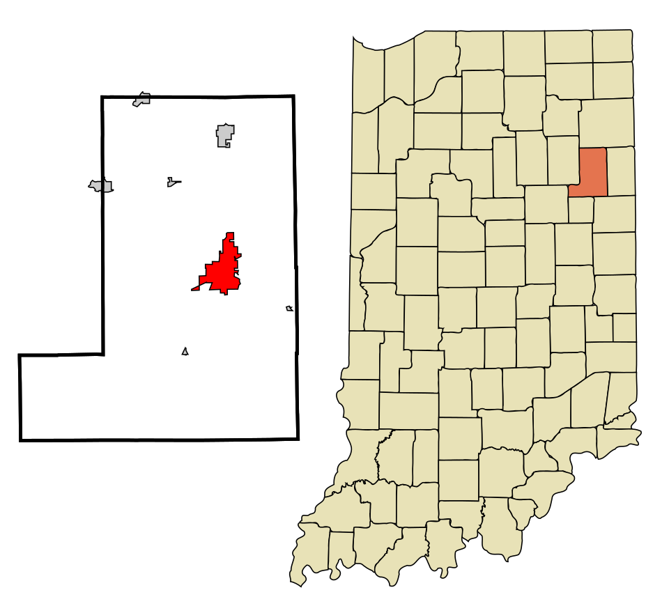 Locator map of Bluffton
