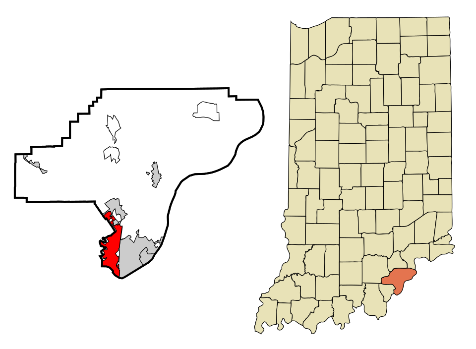 Locator map of Clarksville