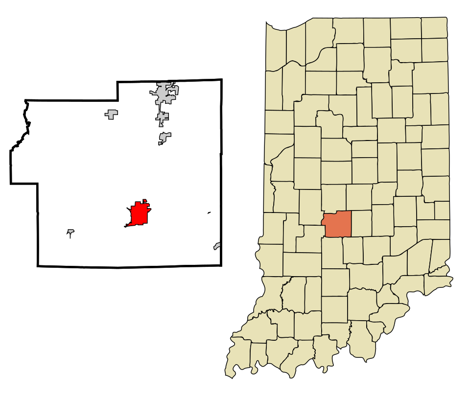 Locator map of Martinsville