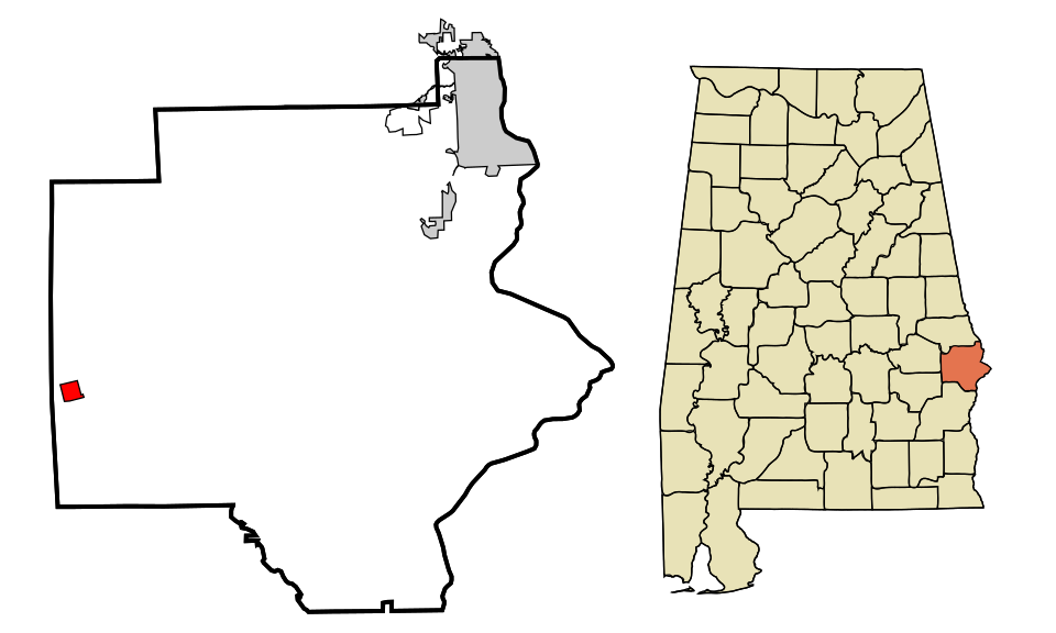 Locator map of Hurtsboro