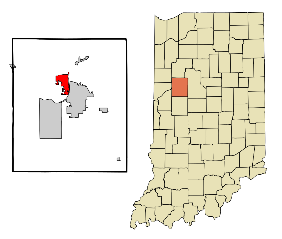 Locator map of West Lafayette