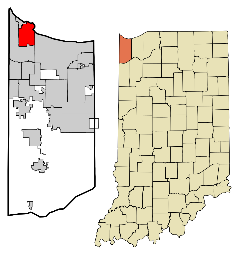 Locator map of East Chicago