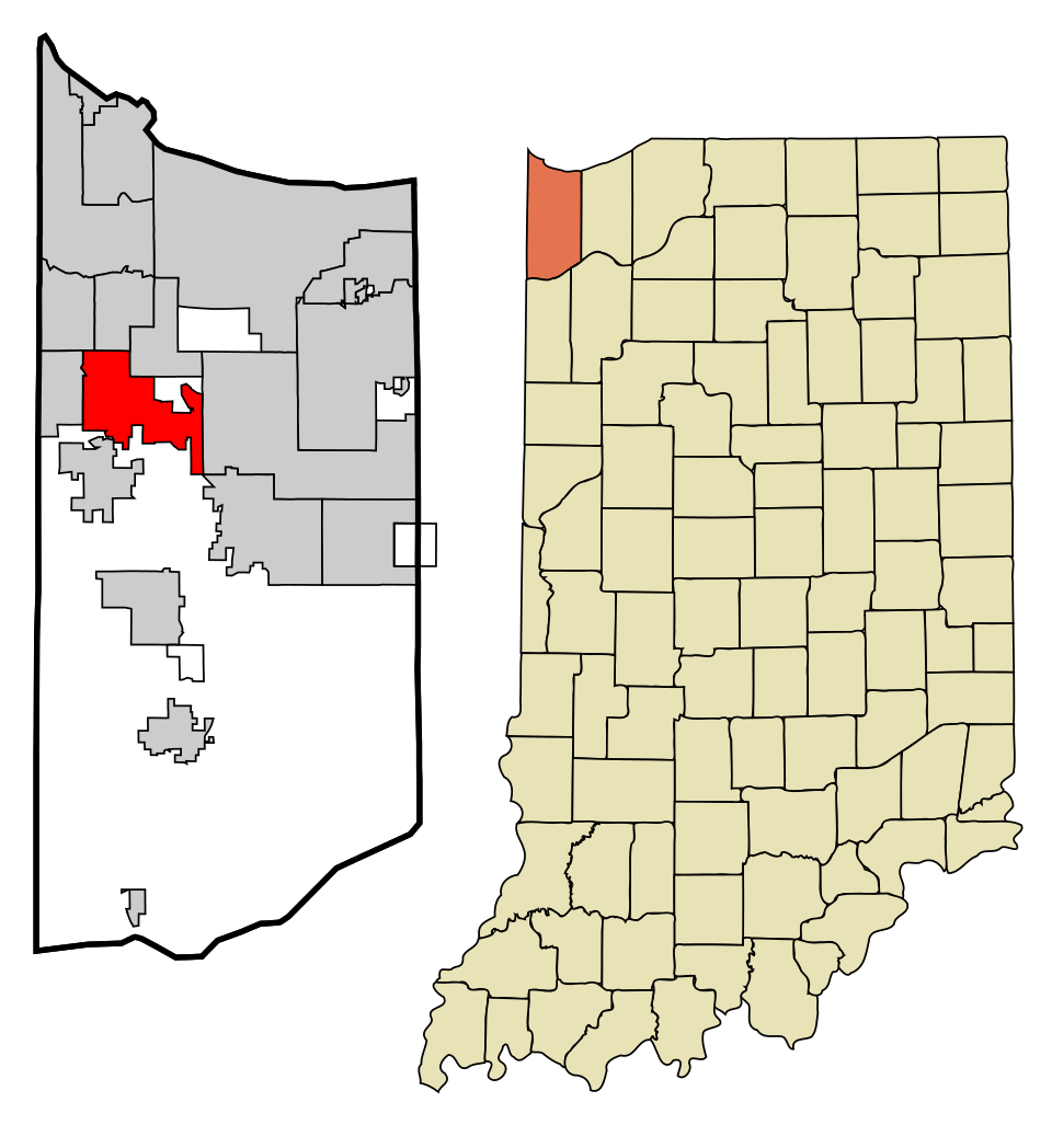 Locator map of Schererville