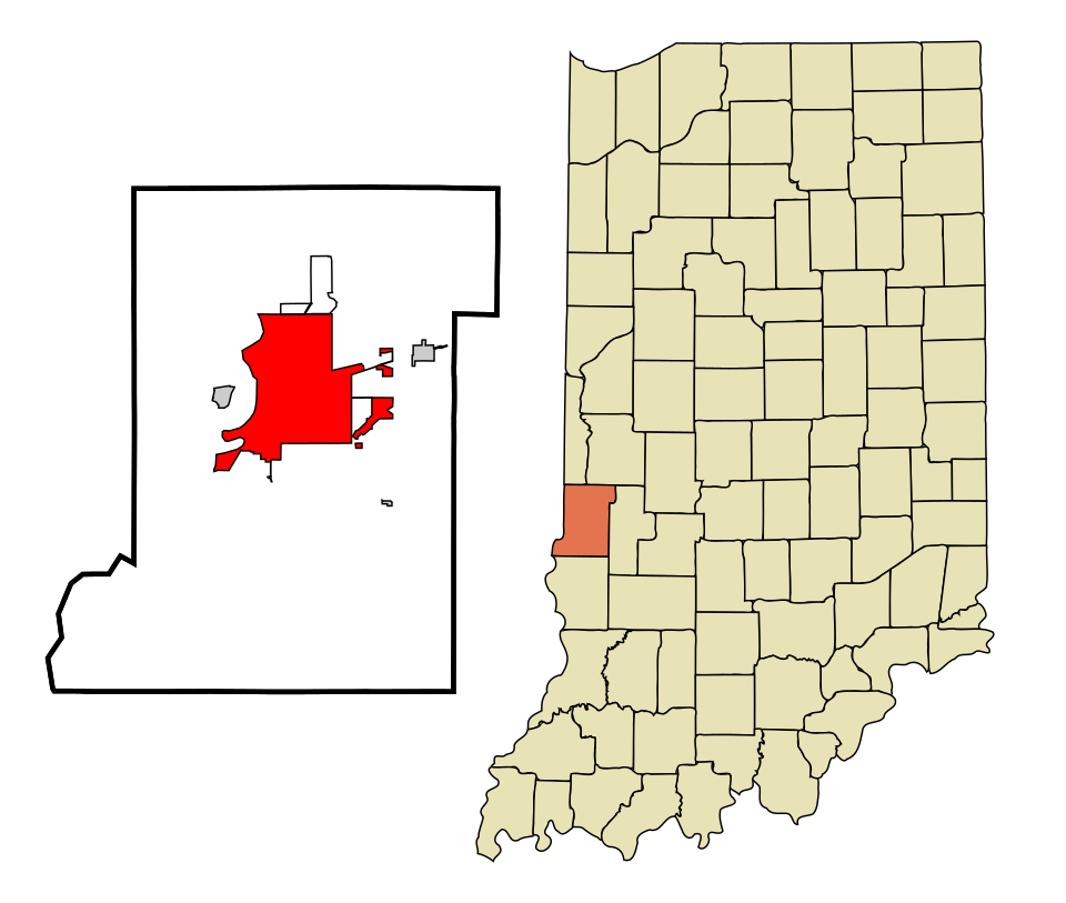 Locator map of Terre Haute