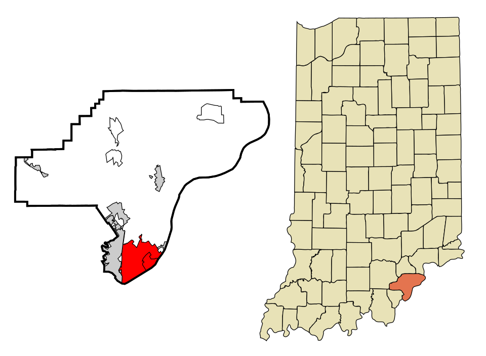 Locator map of Jeffersonville