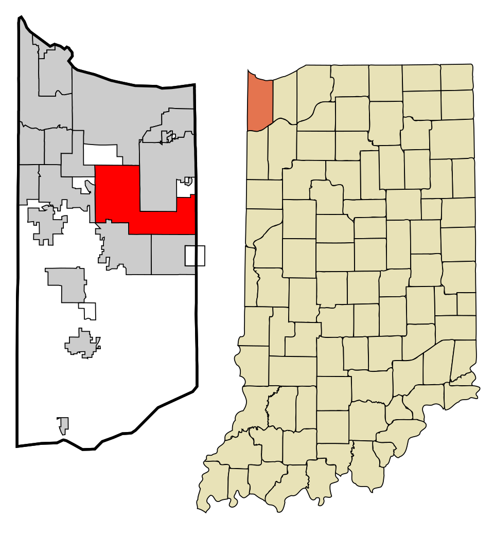 Locator map of Merrillville