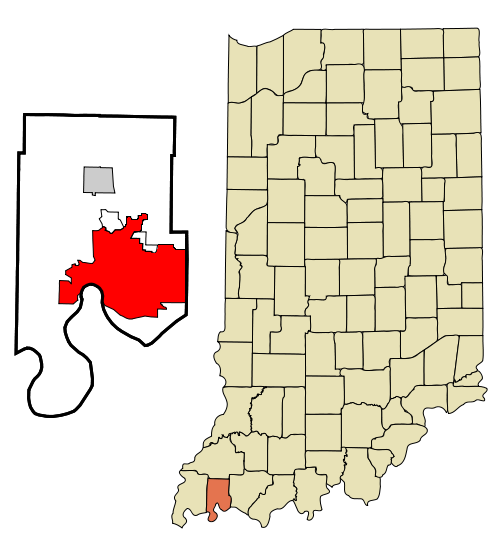 Map of Evansville