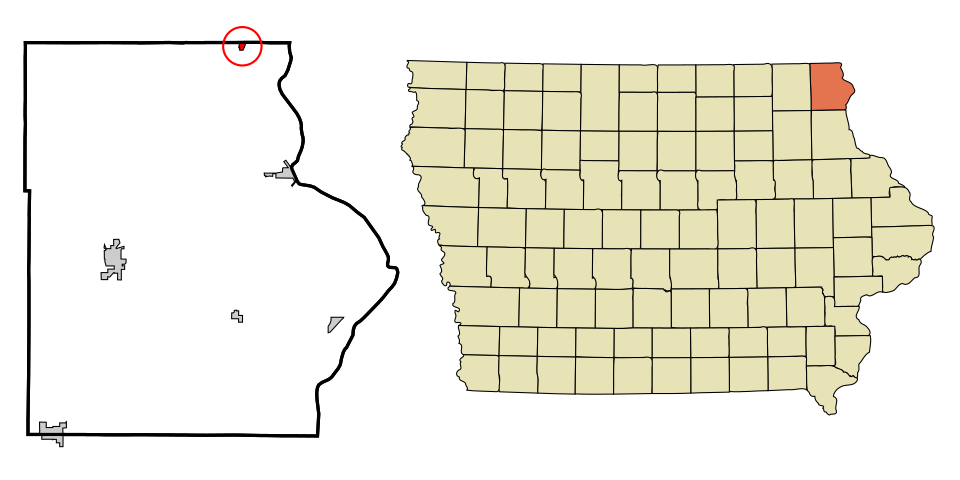 Locator map of New Albin