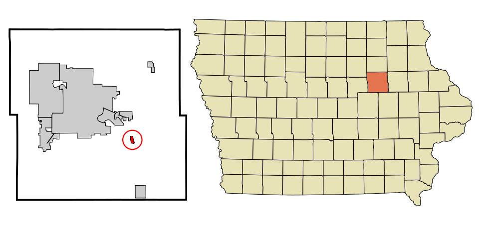 Locator map of Gilbertville