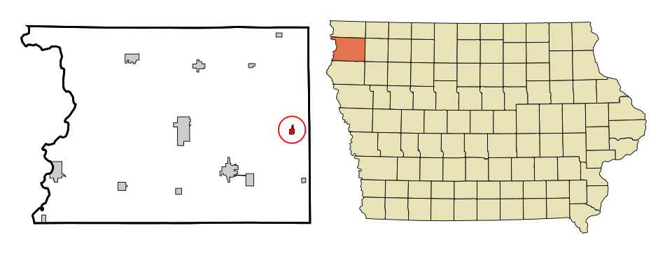 Locator map of Hospers
