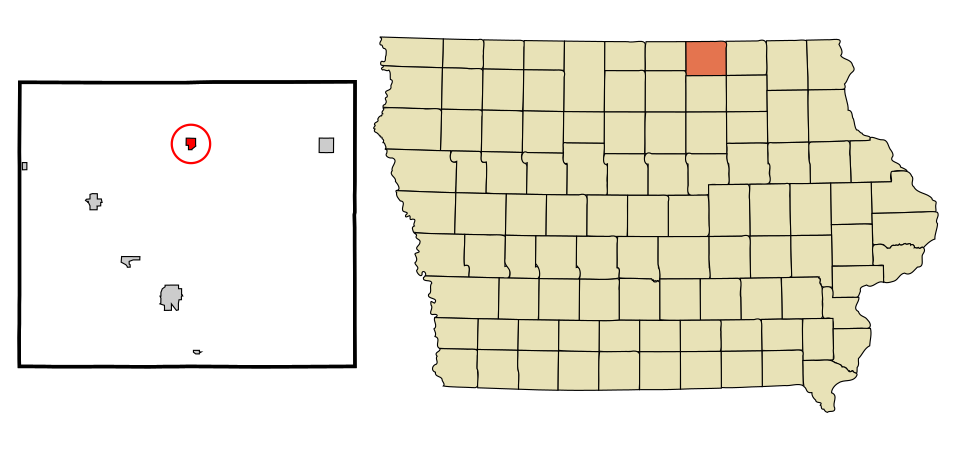 Locator map of Stacyville