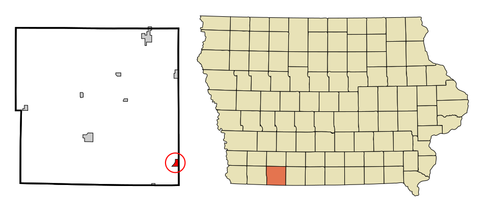 Locator map of Blockton