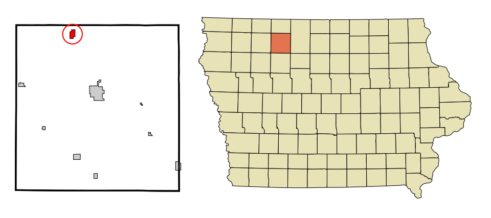 Locator map of Graettinger