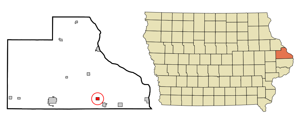 Locator map of Spragueville