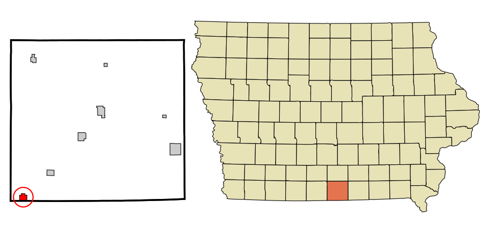 Locator map of Lineville