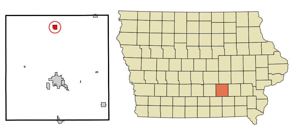 Locator map of New Sharon