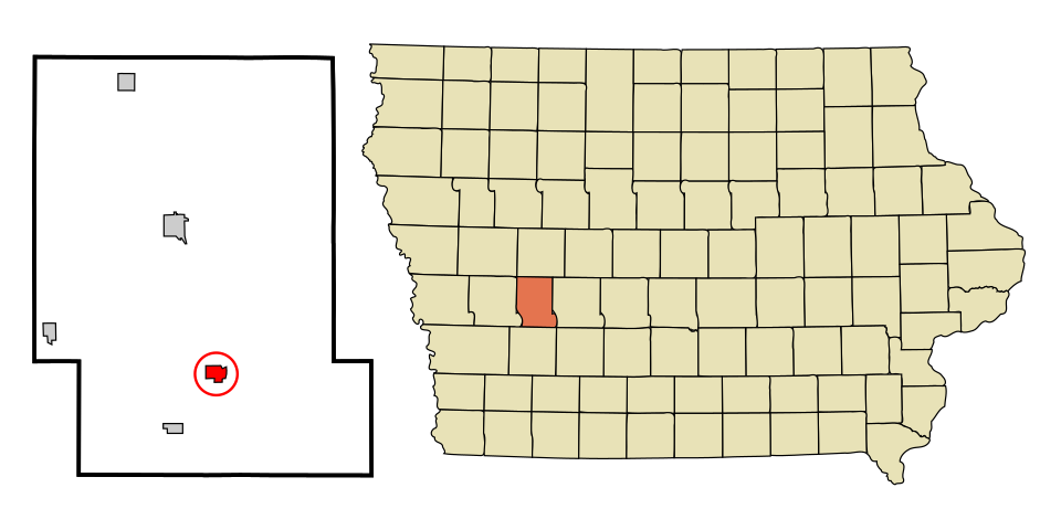 Locator map of Exira