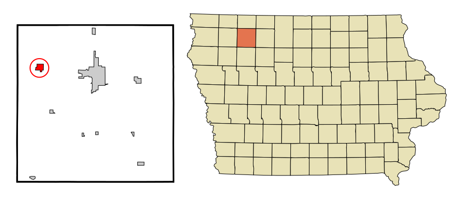 Locator map of Everly