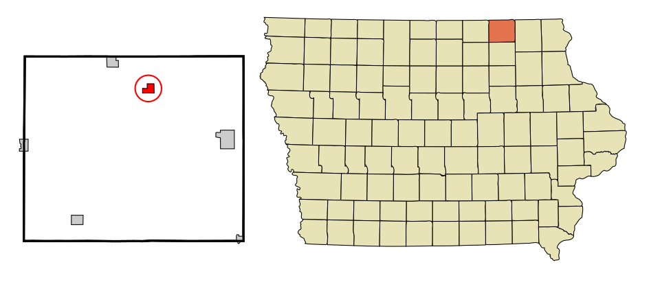 Locator map of Lime Springs