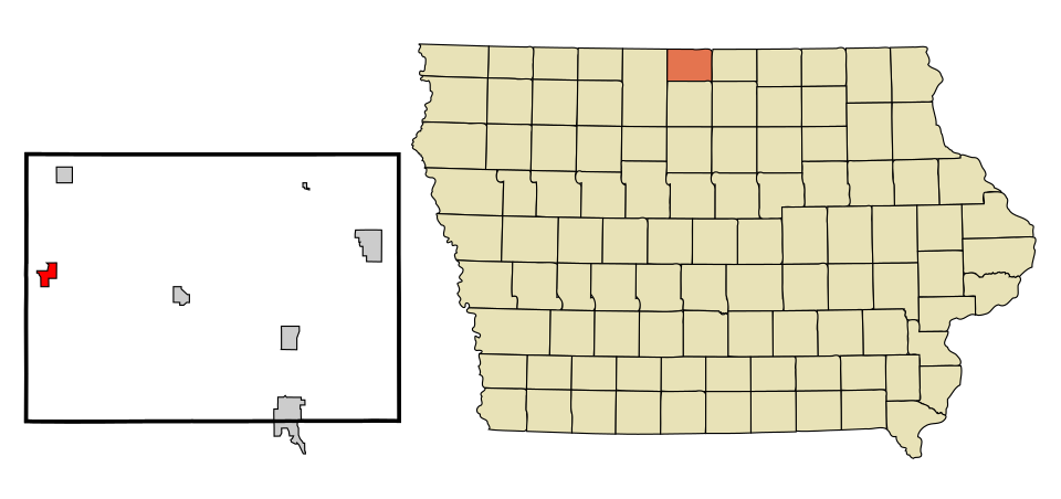 Locator map of Buffalo Center