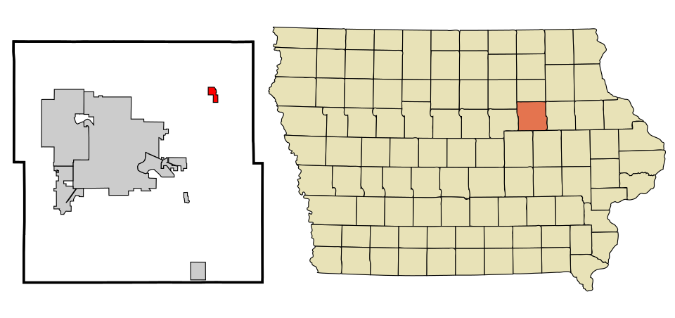 Locator map of Dunkerton