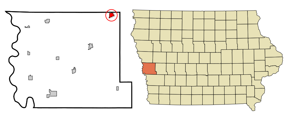 Locator map of Dunlap