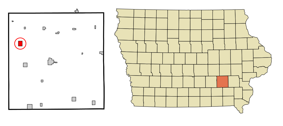 Locator map of What Cheer