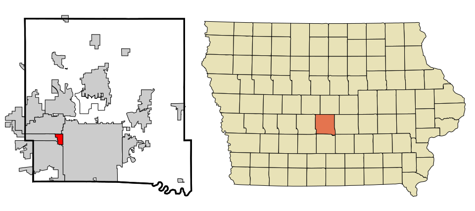 Locator map of Windsor Heights