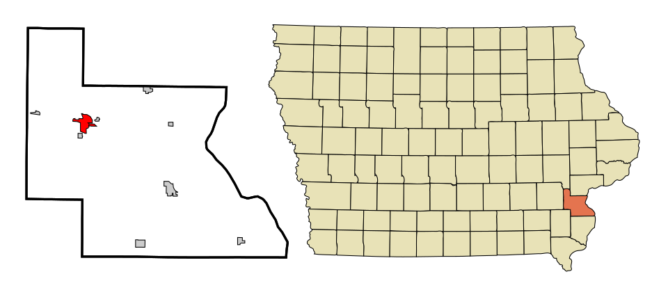 Locator map of Columbus Junction