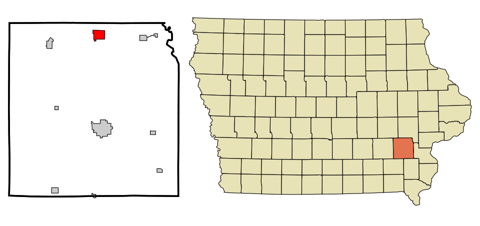 Locator map of Kalona