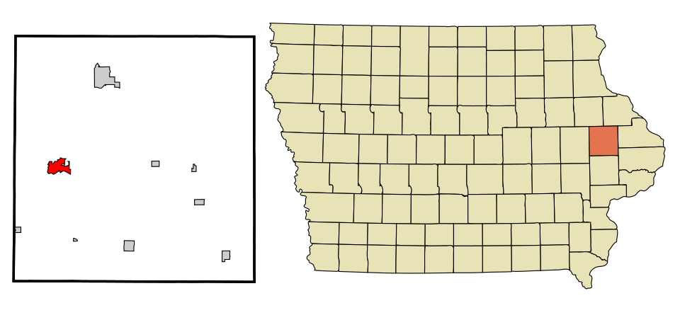Locator map of Anamosa