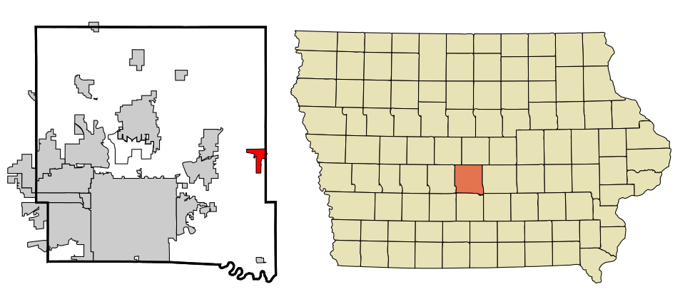 Locator map of Mitchellville