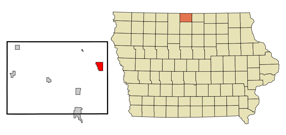 Locator map of Lake Mills