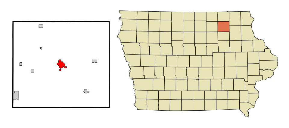 Locator map of New Hampton