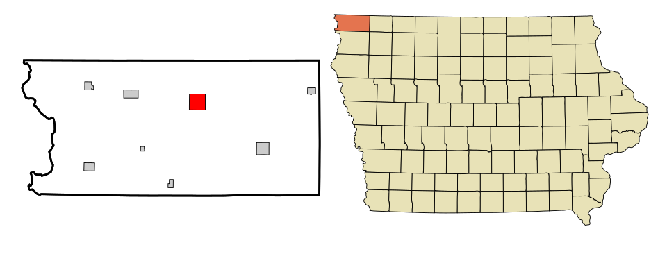 Locator map of Rock Rapids