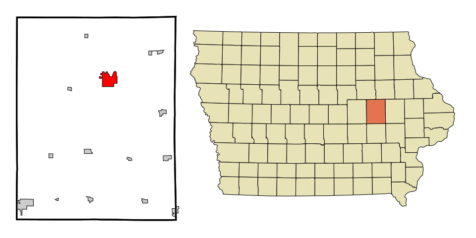 Locator map of Vinton
