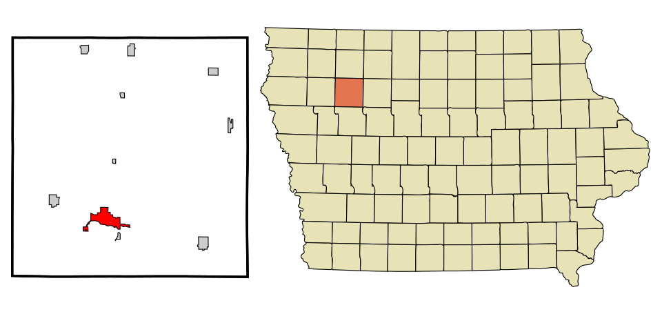Locator map of Storm Lake