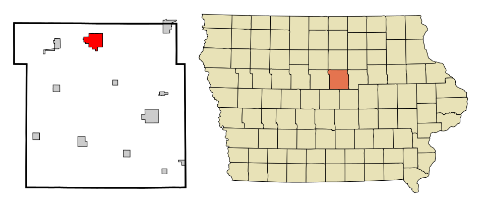 Locator map of Iowa Falls