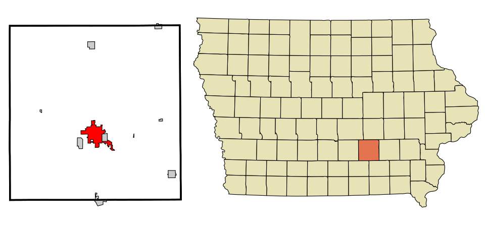 Locator map of Oskaloosa
