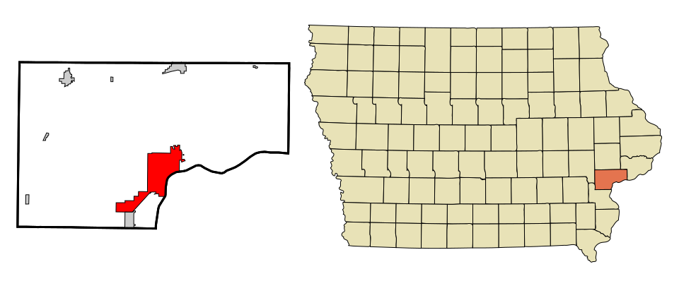 Locator map of Muscatine