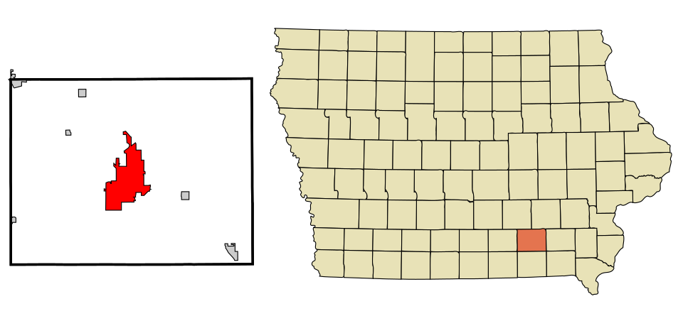 Locator map of Ottumwa