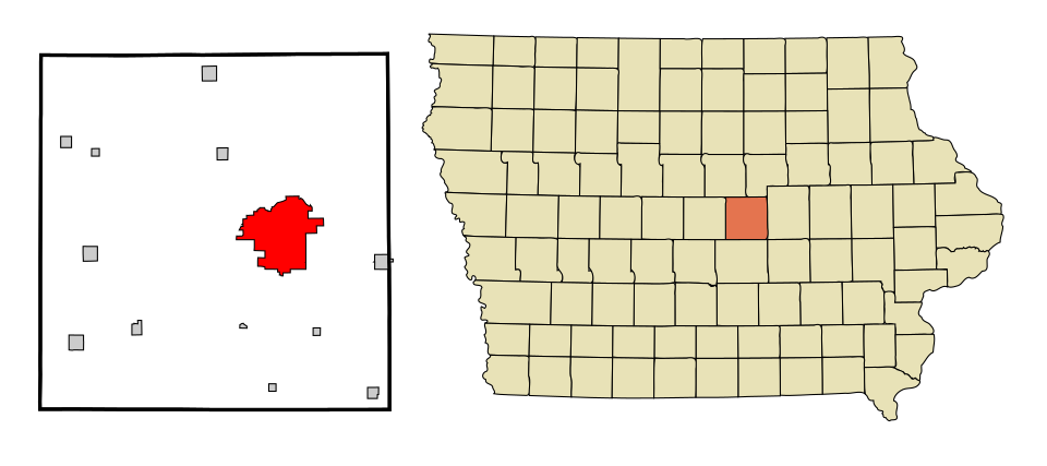 Locator map of Marshalltown